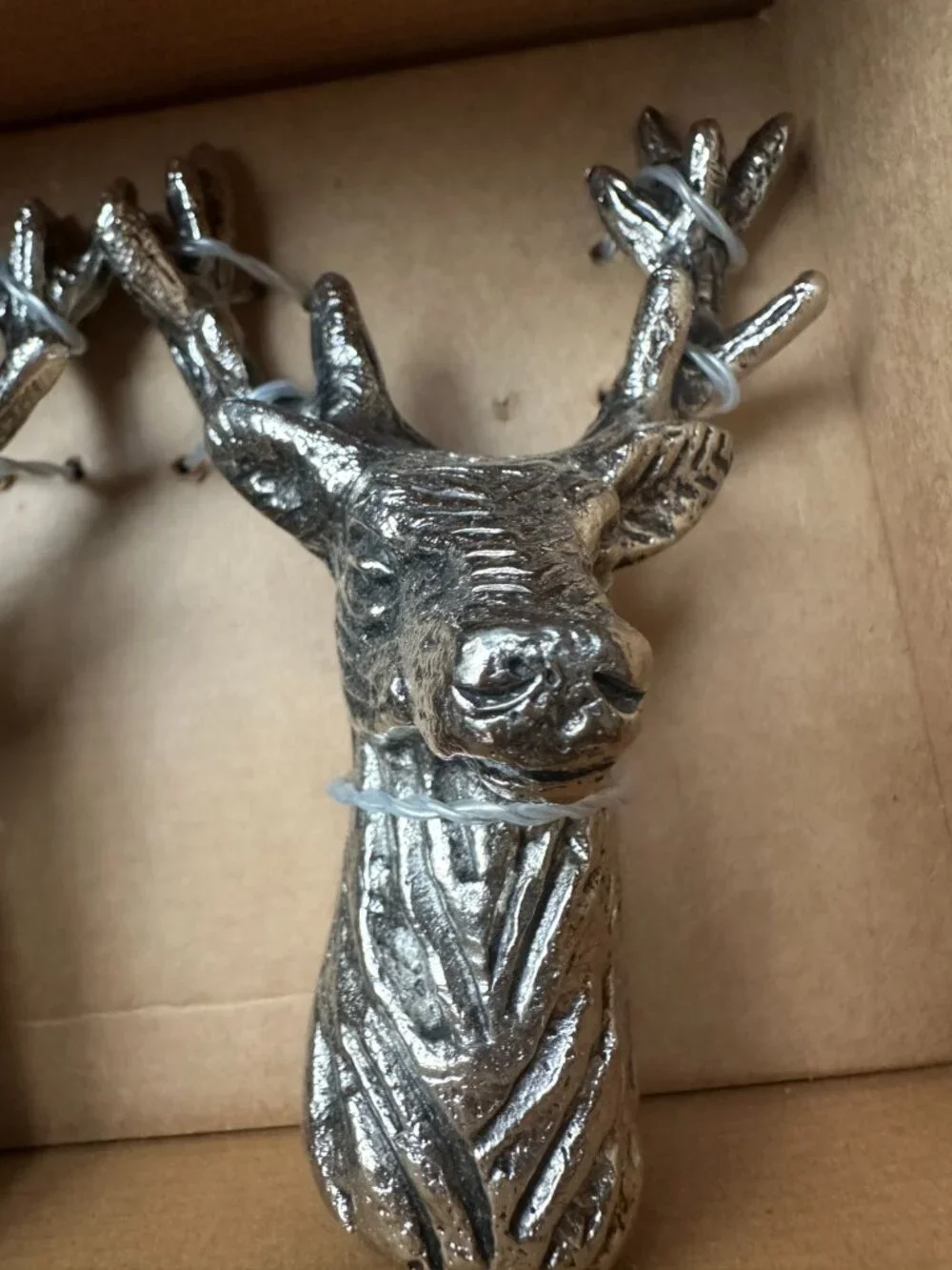 Metal Woodland Reindeer Salt Pepper Shakers Stag Deer Christmas Rustic Lodge